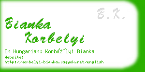 bianka korbelyi business card